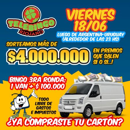 Este viernes 18 es el gran sorteo del Telebingo Riojano